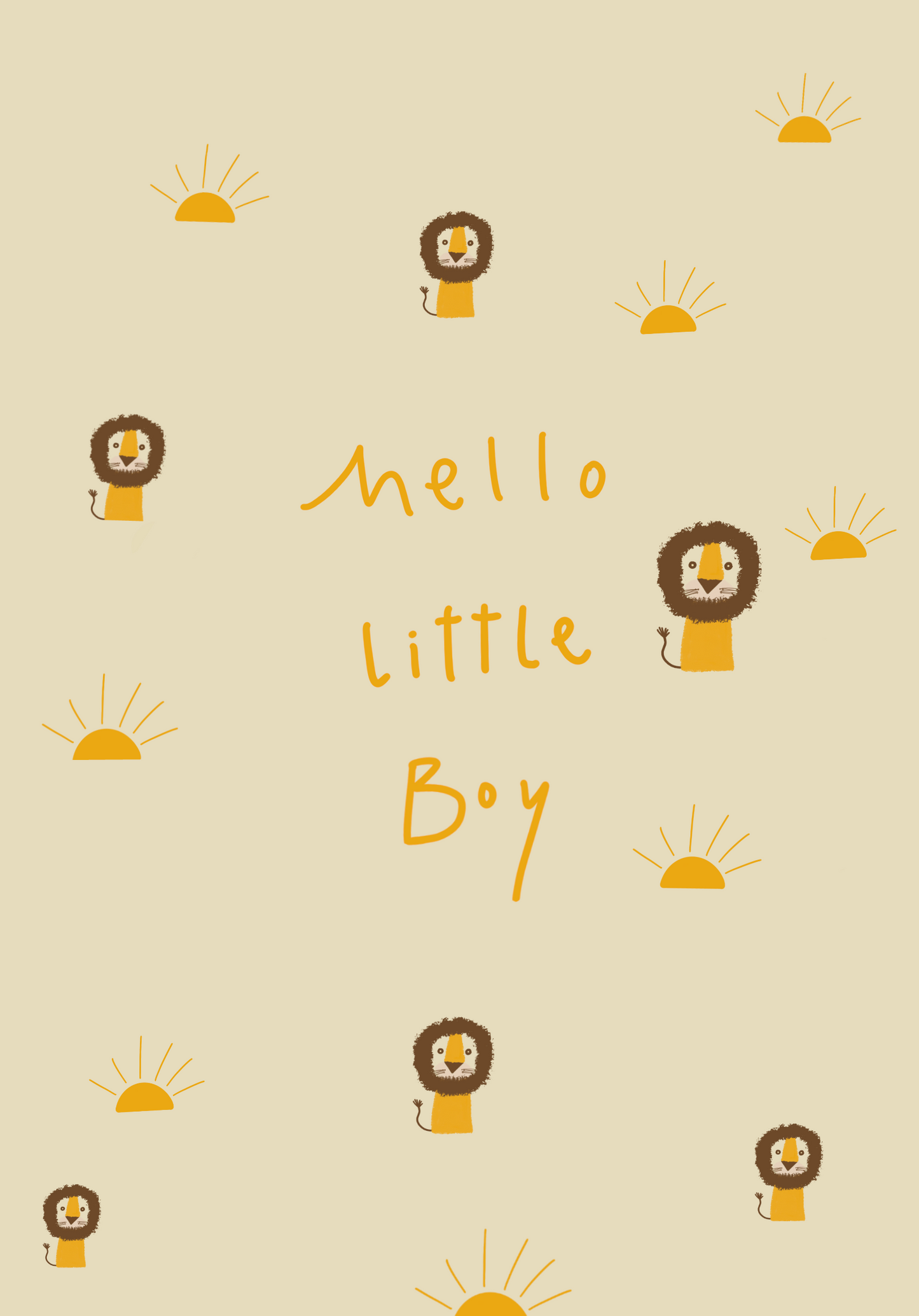 hello little Boy A6 Postkarte