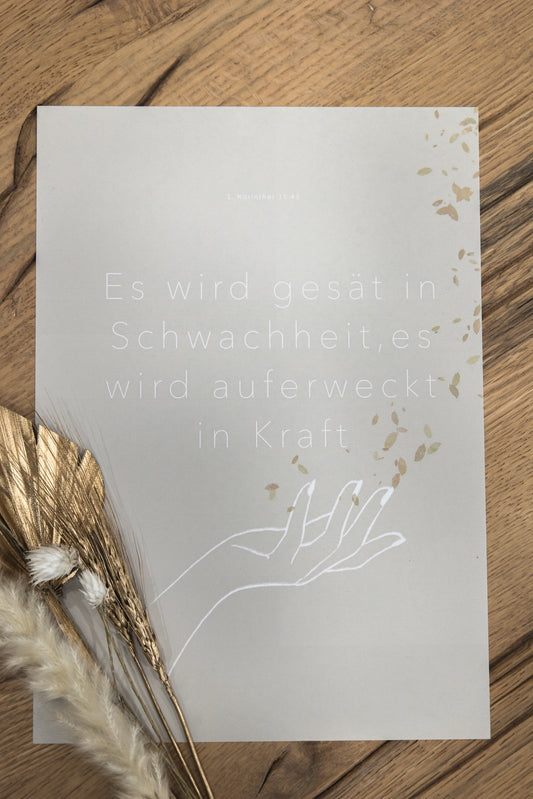 Auferweckt in Kraft Poster A4
