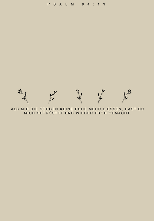 Psalm 94:19 A6 Postkarte