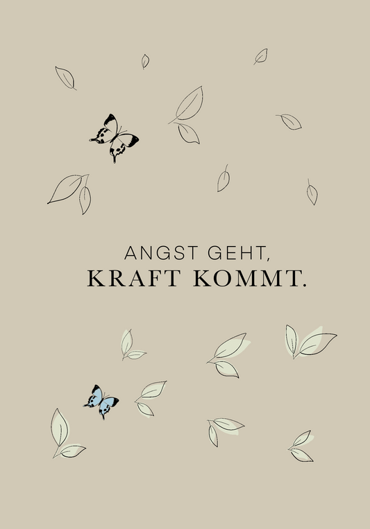 Angst geht, Kraft kommt A6 Postkarte