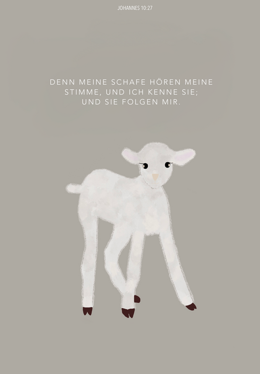 Lamm - Johannes 10:27 A6 Postkarte