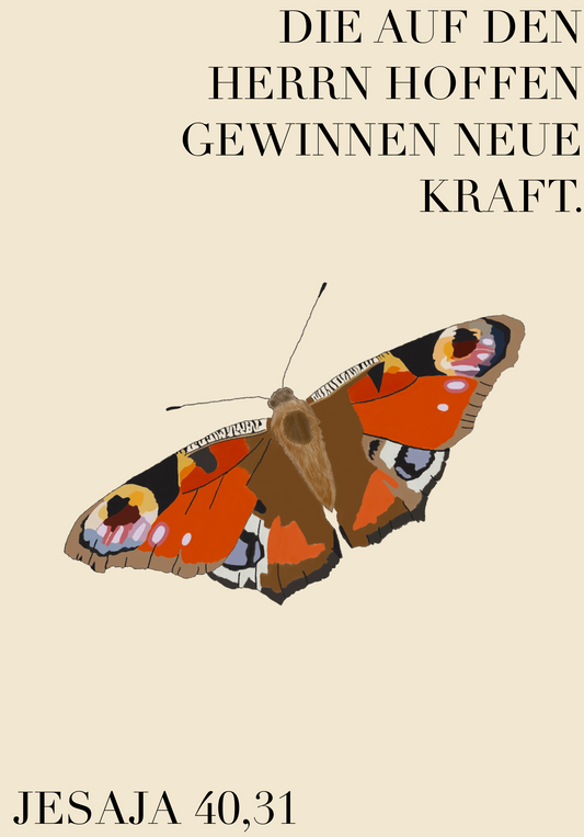 "Schmetterling" Jesaja 40:31 A6 Postkarte